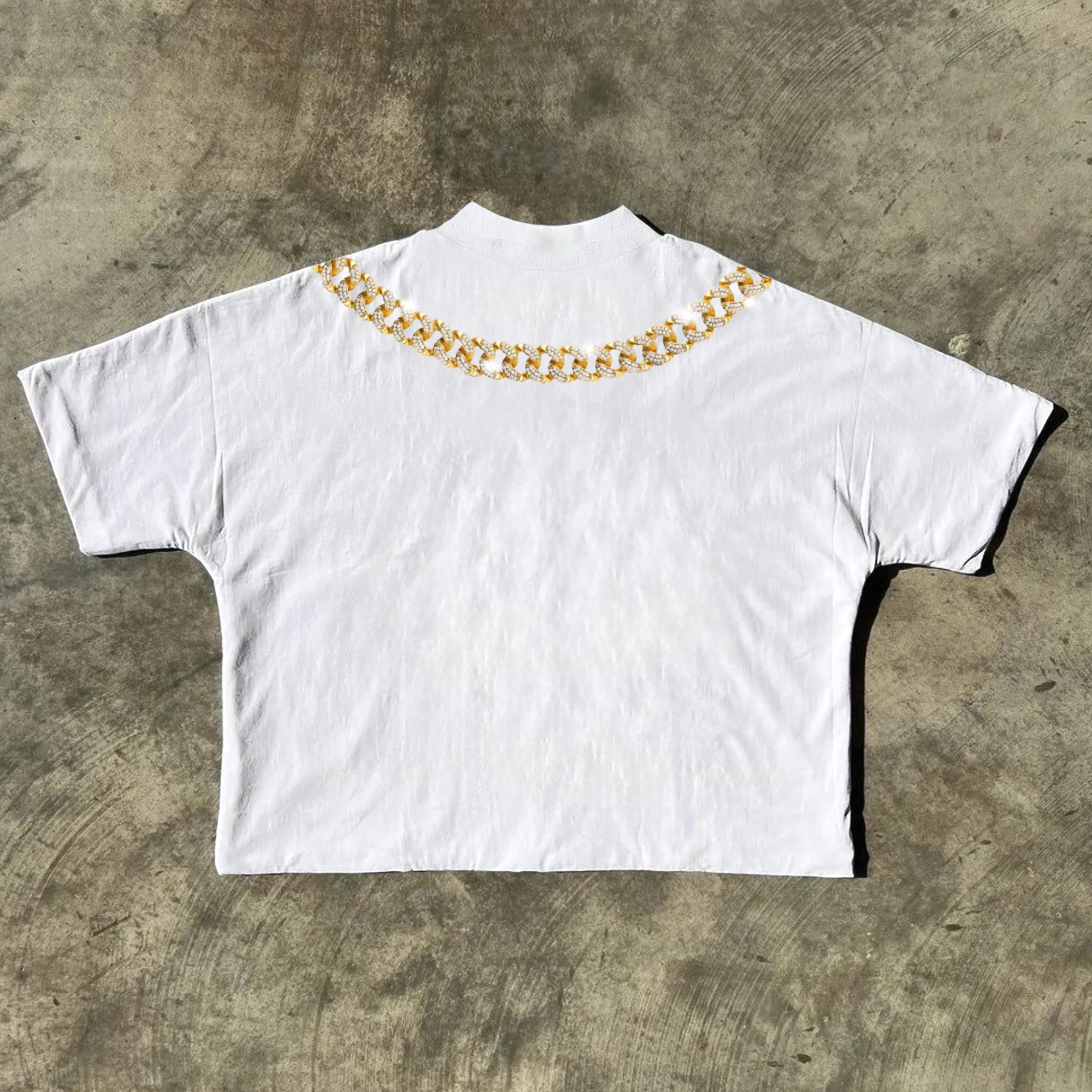 Faith Cross Diamond Necklace Lips Graphic Cotton Short Sleeve T-Shirts