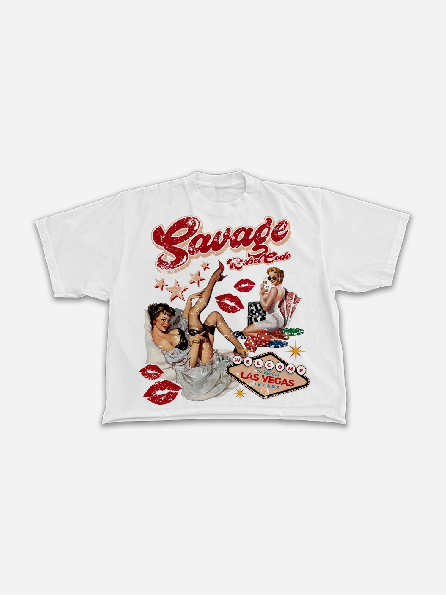Las Vegas Casino Girl Old Vintage Graphic T-shirt