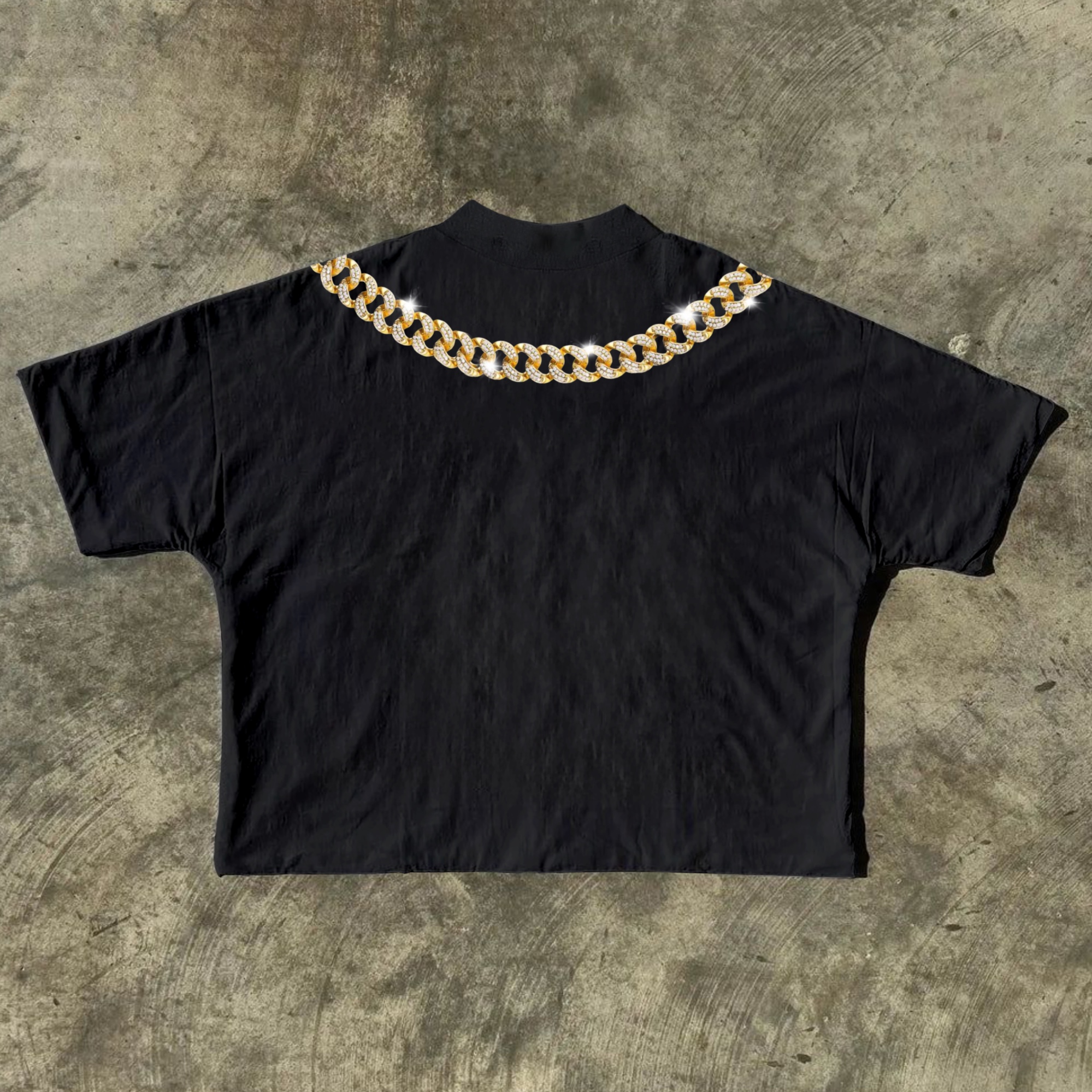Faith Cross Diamond Necklace Lips Graphic Cotton Short Sleeve T-Shirts