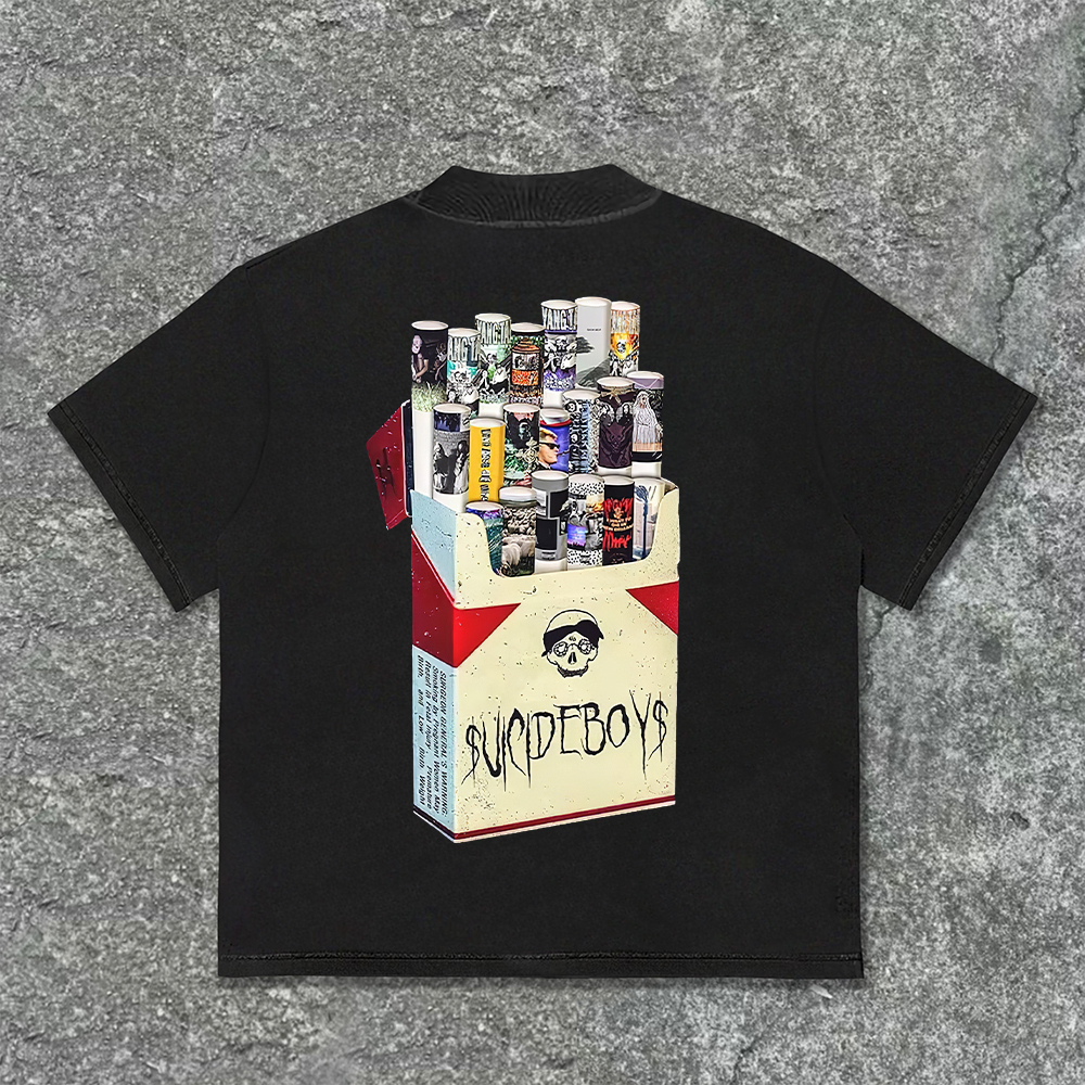 Vintage Suicideboys Cigarette Graphics Printed  T-Shirt