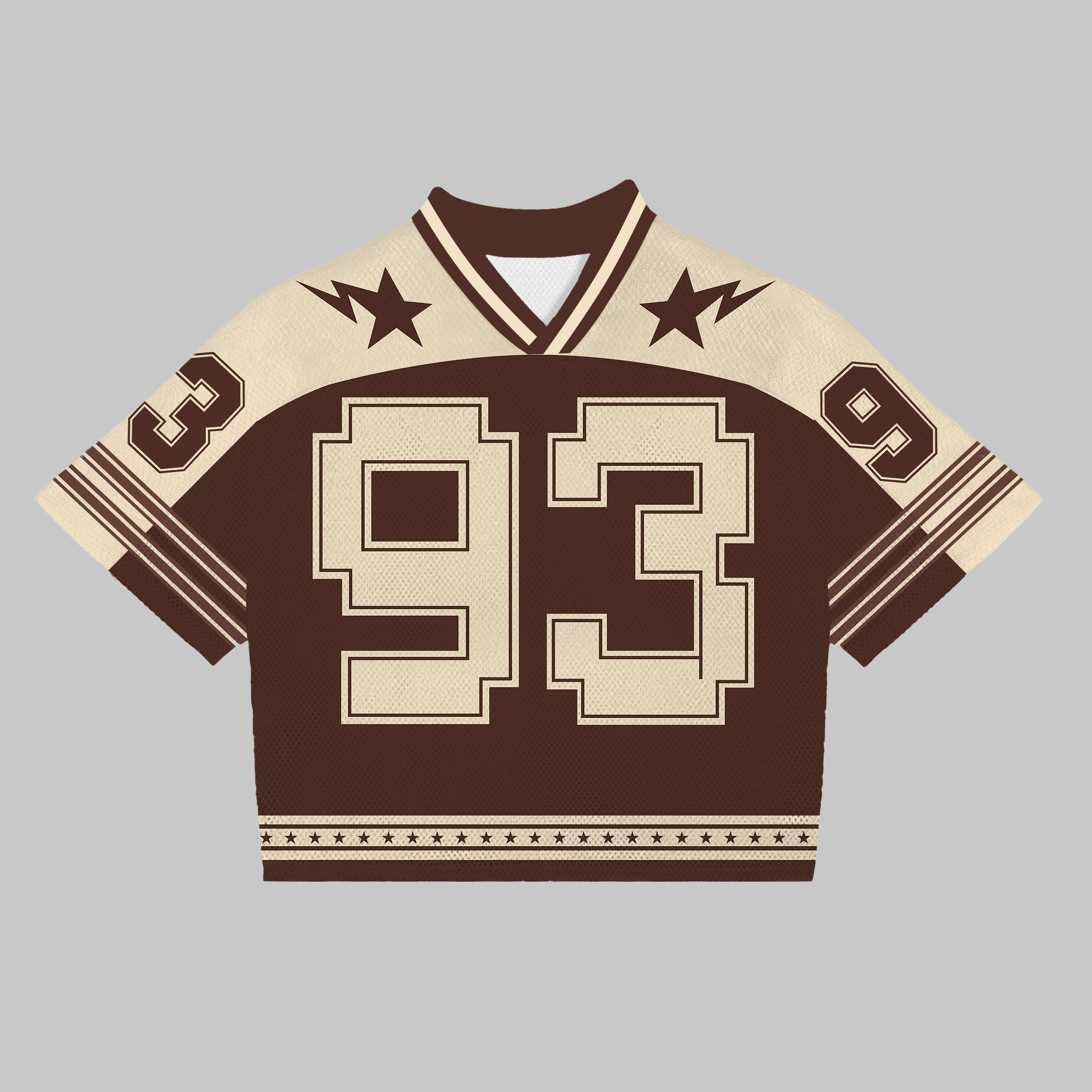 Vintage Number 93 Graphics Blokecore Blokette Jersey V-neck T-shirt