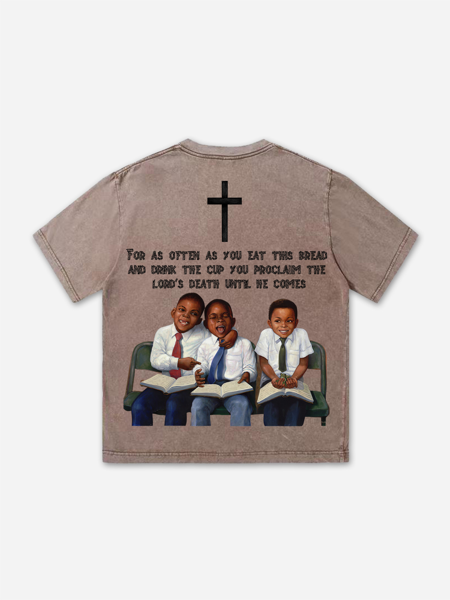 First Sunday Retro Graphic Print Washed T-Shirt