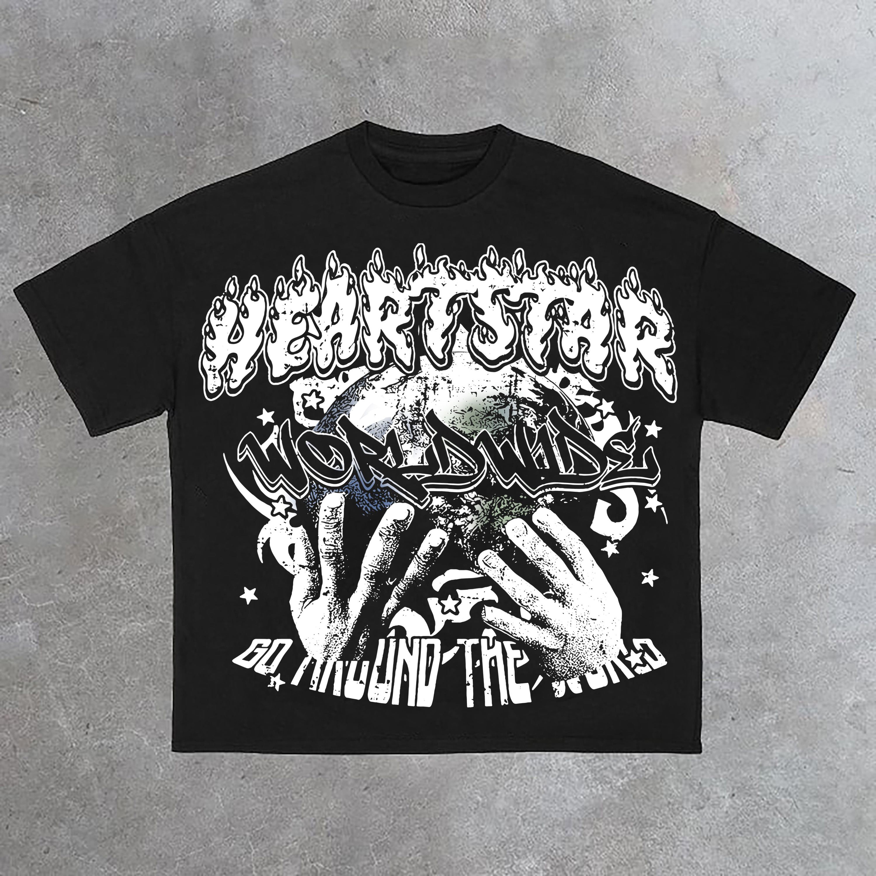 Vintage Hellstar Worldwide Casual Cotton Short Sleeve T-Shirt