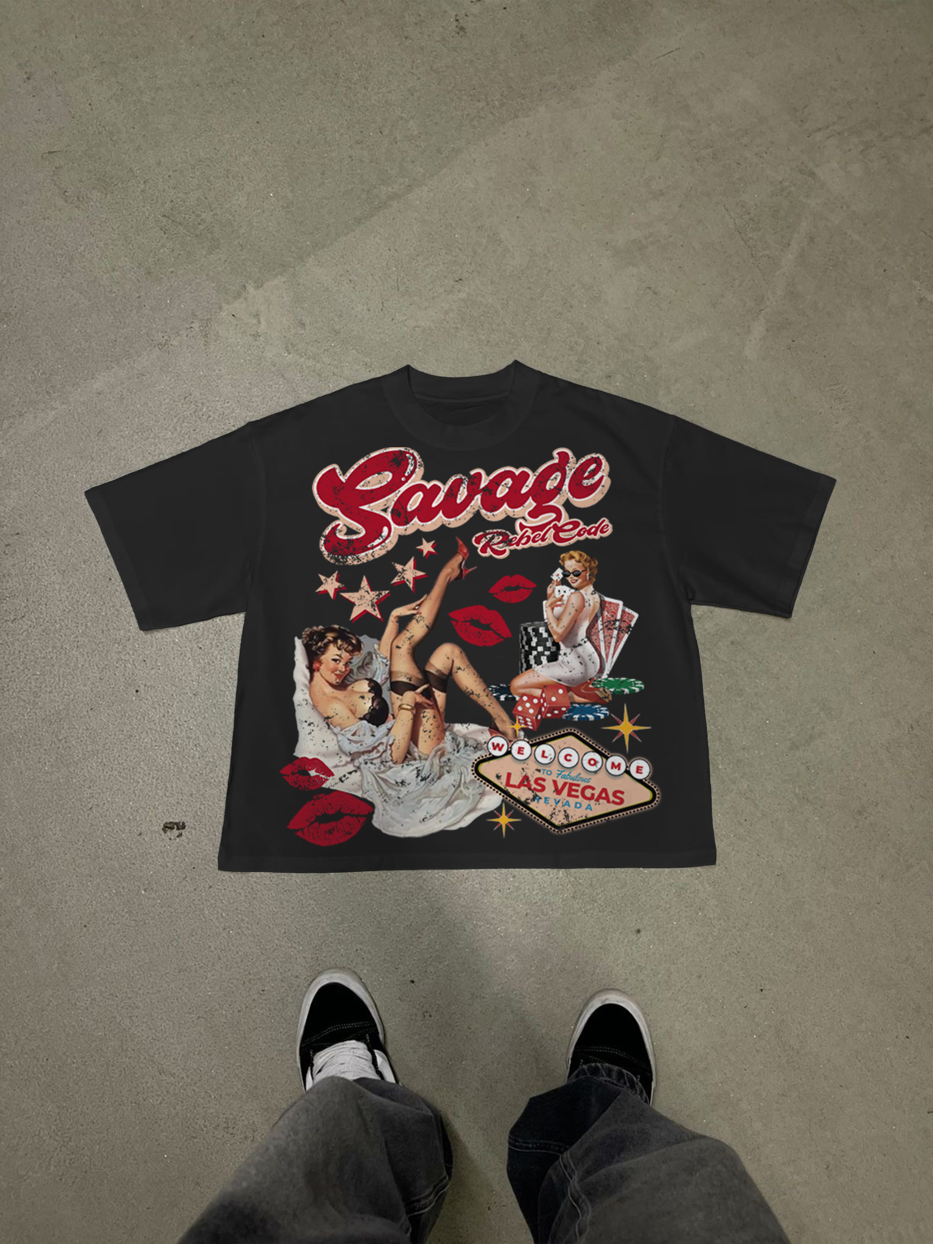 Las Vegas Casino Girl Old Vintage Graphic T-shirt