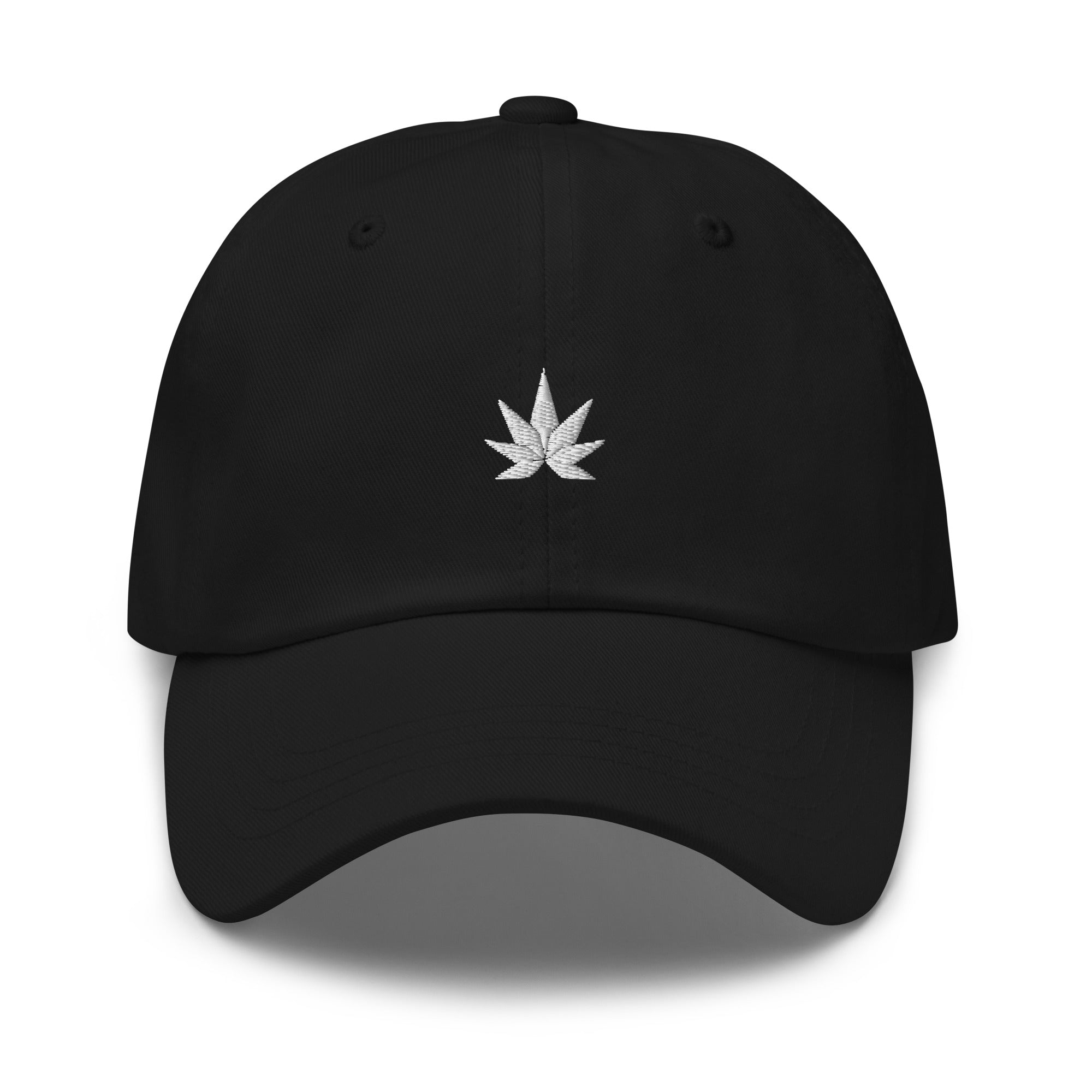 White Weed Leaf Dad Hat