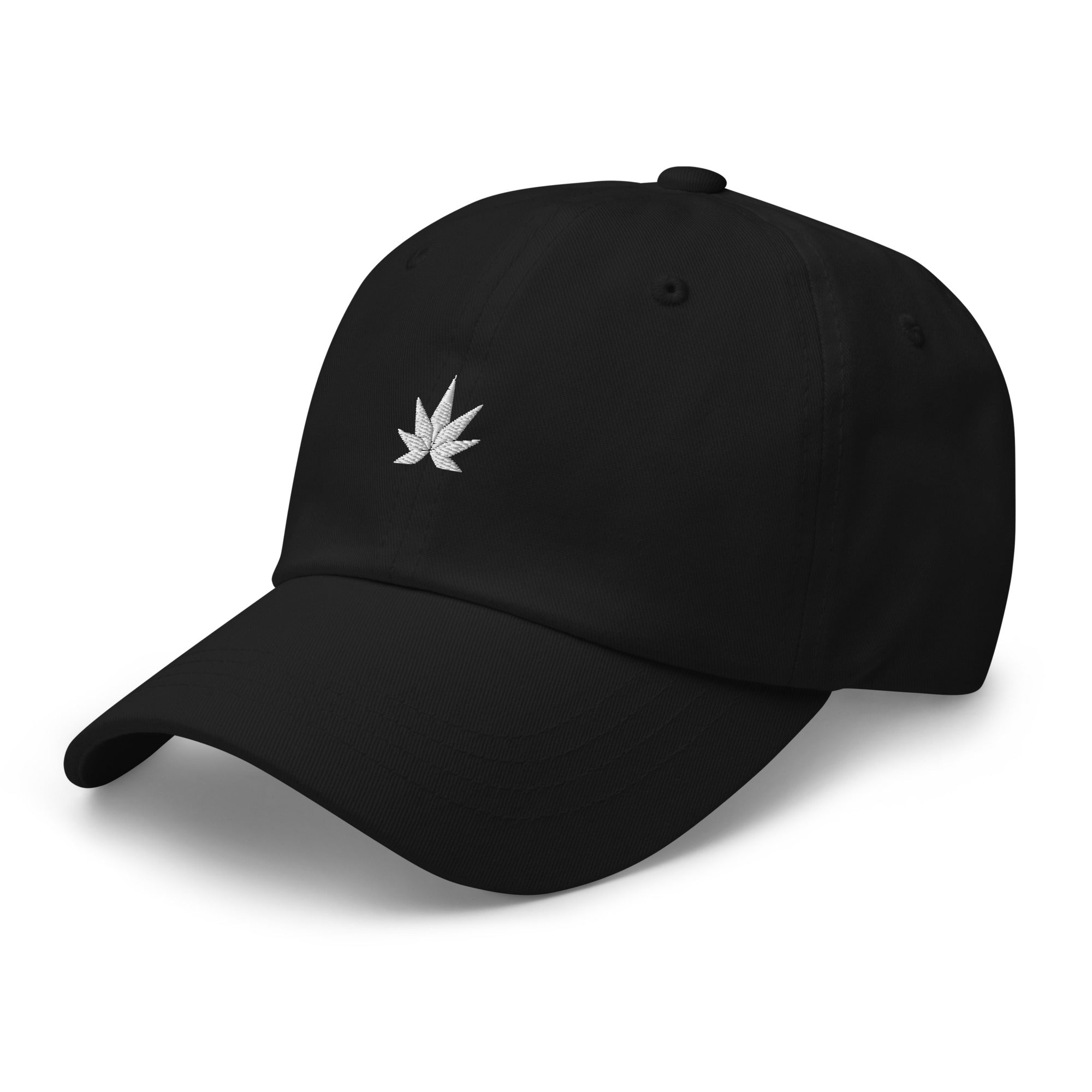 White Weed Leaf Dad Hat