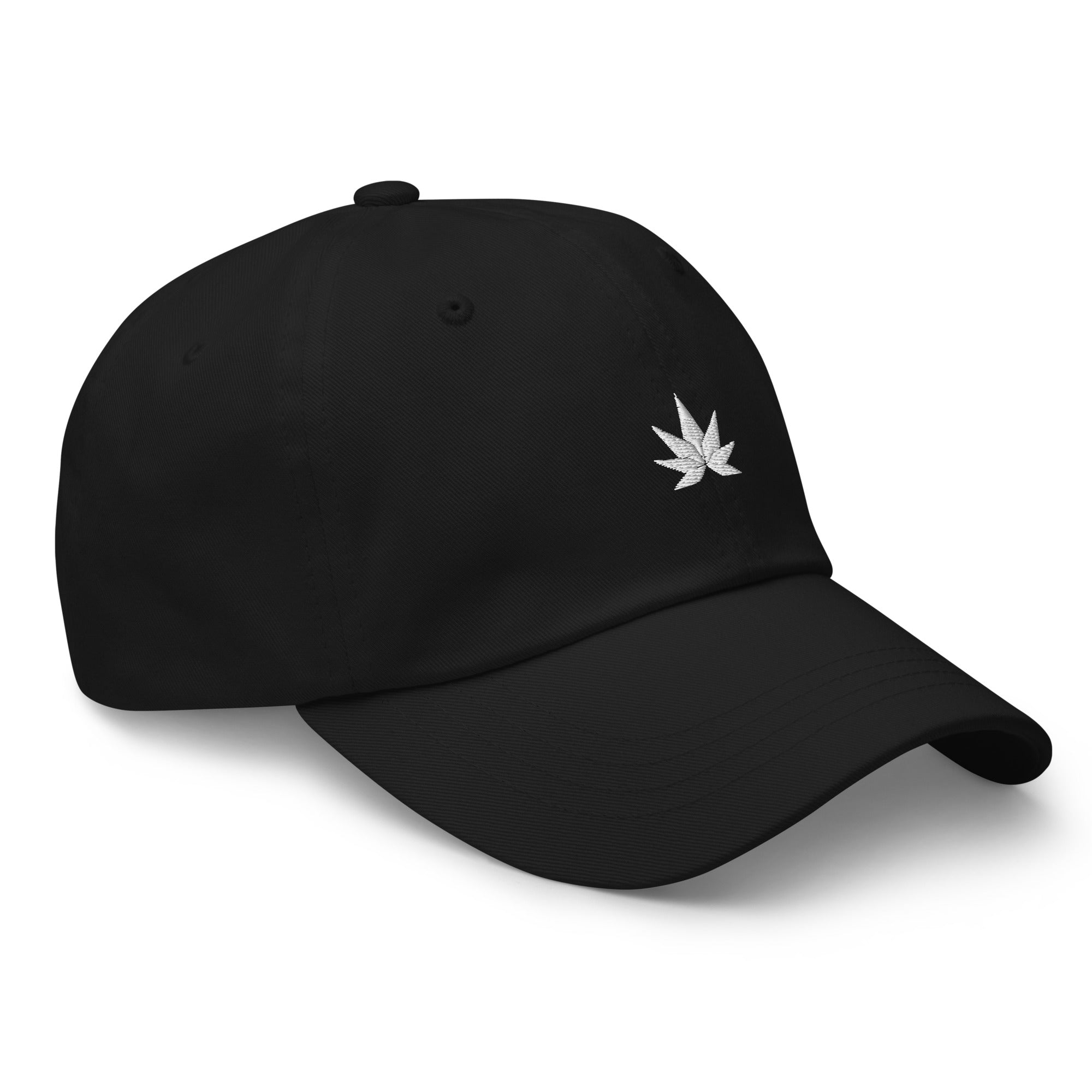 White Weed Leaf Dad Hat