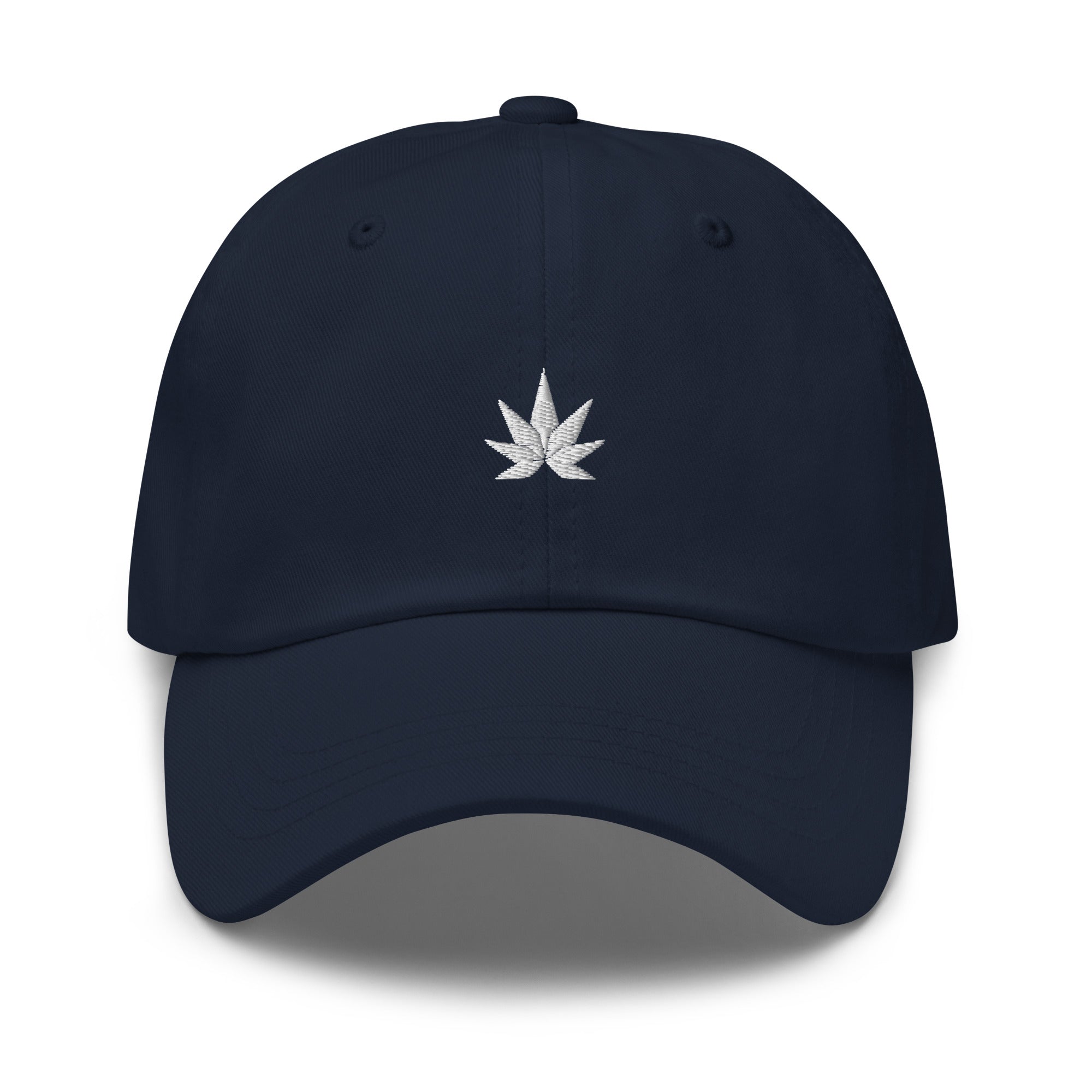 White Weed Leaf Dad Hat