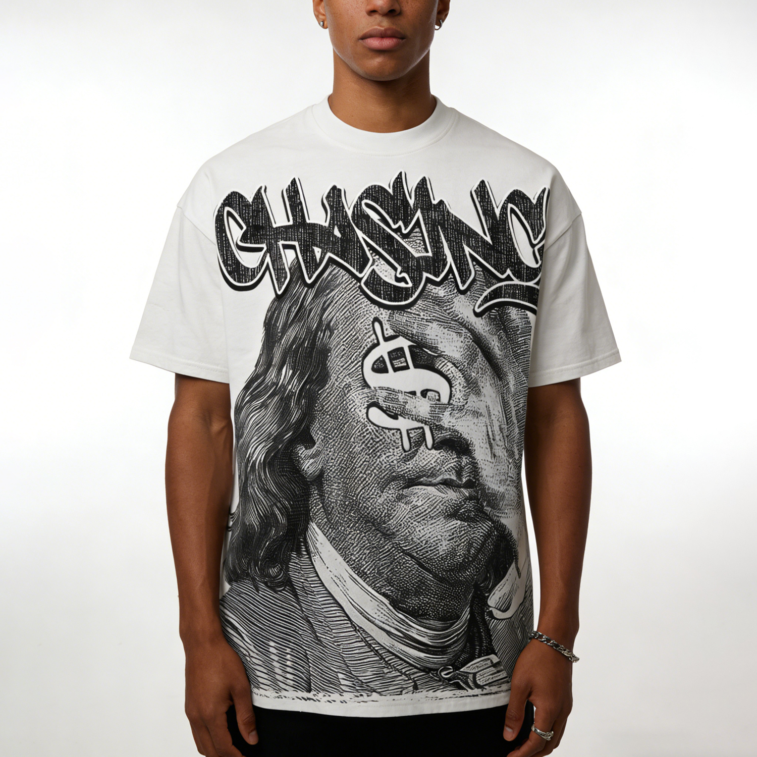 Vintage Chase Money Graphic Print T-Shirt