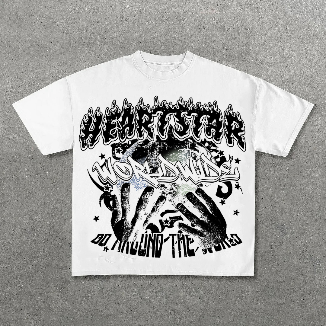 Vintage Hellstar Worldwide Casual Cotton Short Sleeve T-Shirt