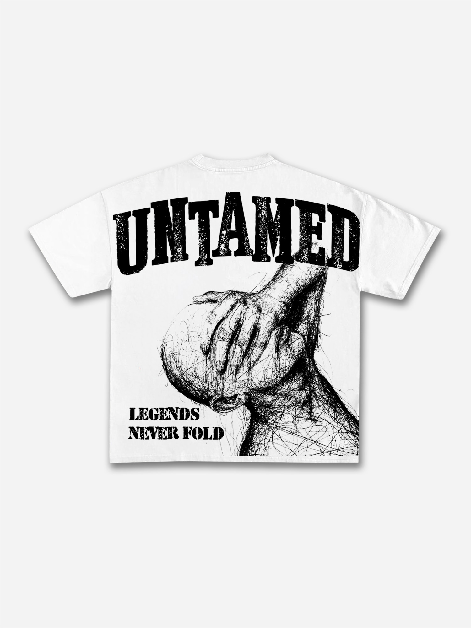 Legends Never Fold Retro Abstract Character Graphic T-shirt