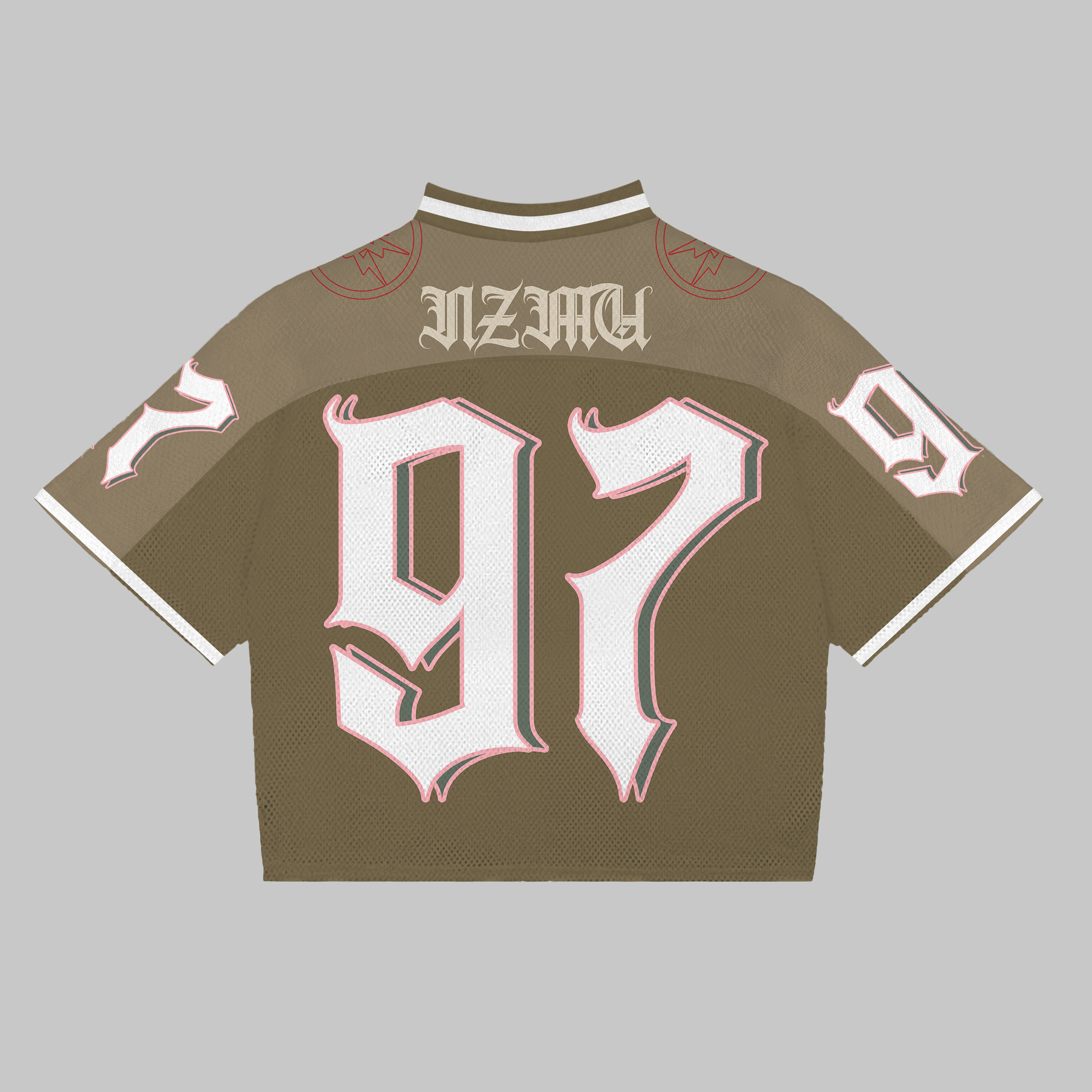 Retro Graffiti 97 Graphic Blokecore Football V-neck Jersey T-shirt