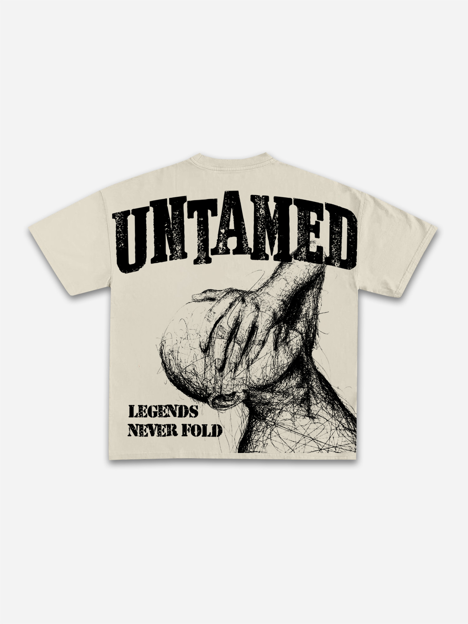 Legends Never Fold Retro Abstract Character Graphic T-shirt