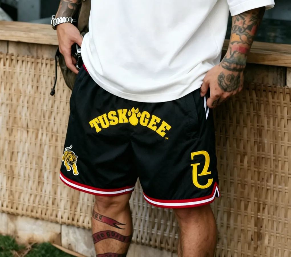 TUSKEGEE BASKETBALL SHORTS BLACK