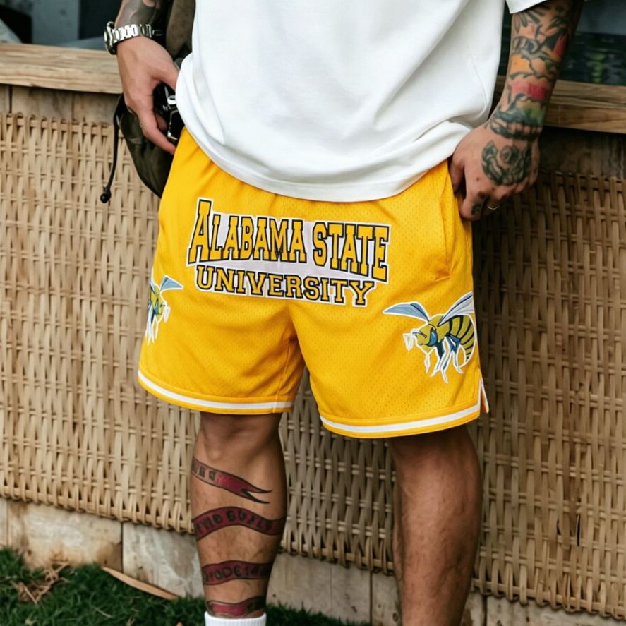 ALABAMA STATE UNIVERSITY BASKETBALL SHORTS GOLD PRE-ORDER