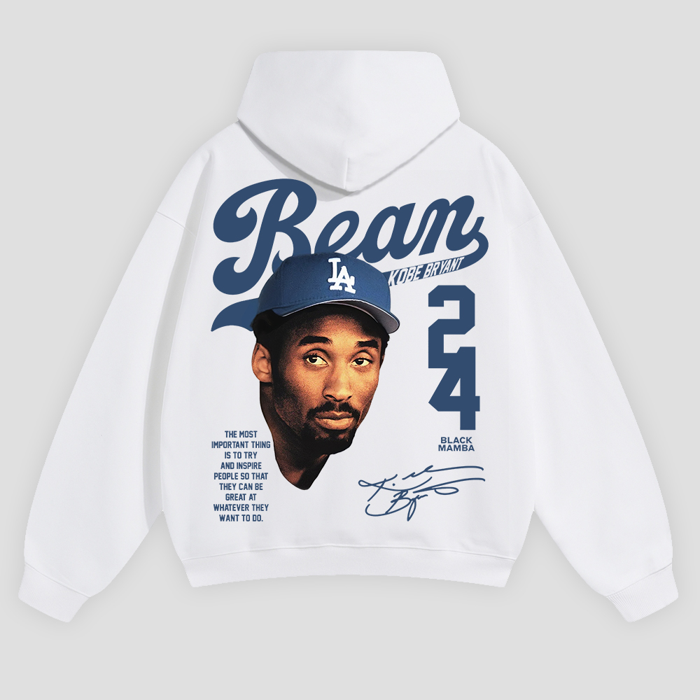Bean Kobe Bryant 24 Printed Men's Hoodie