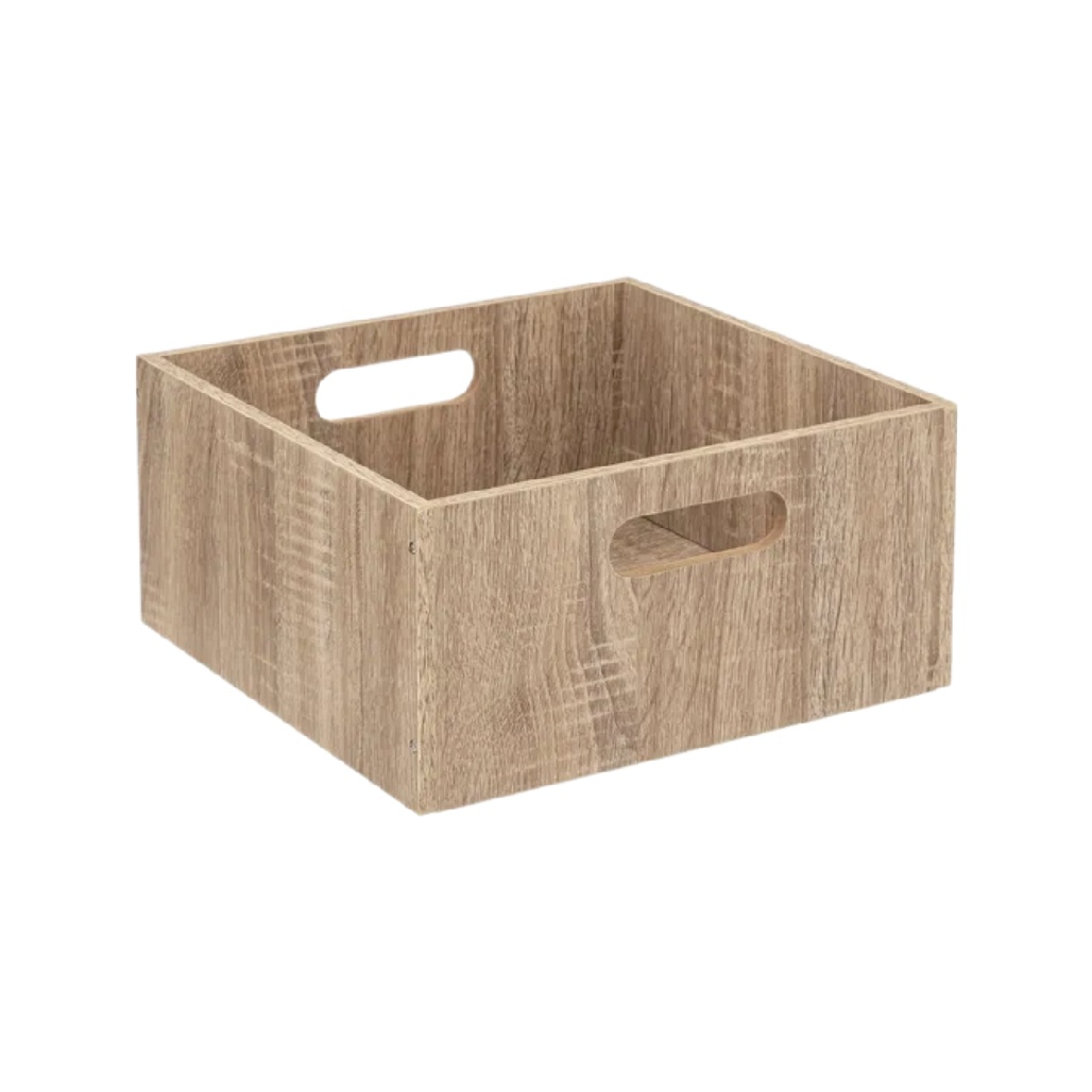 Boîte de rangement en bois avec poignées pour la maison - 30 x 20 x 15-cadrepur
