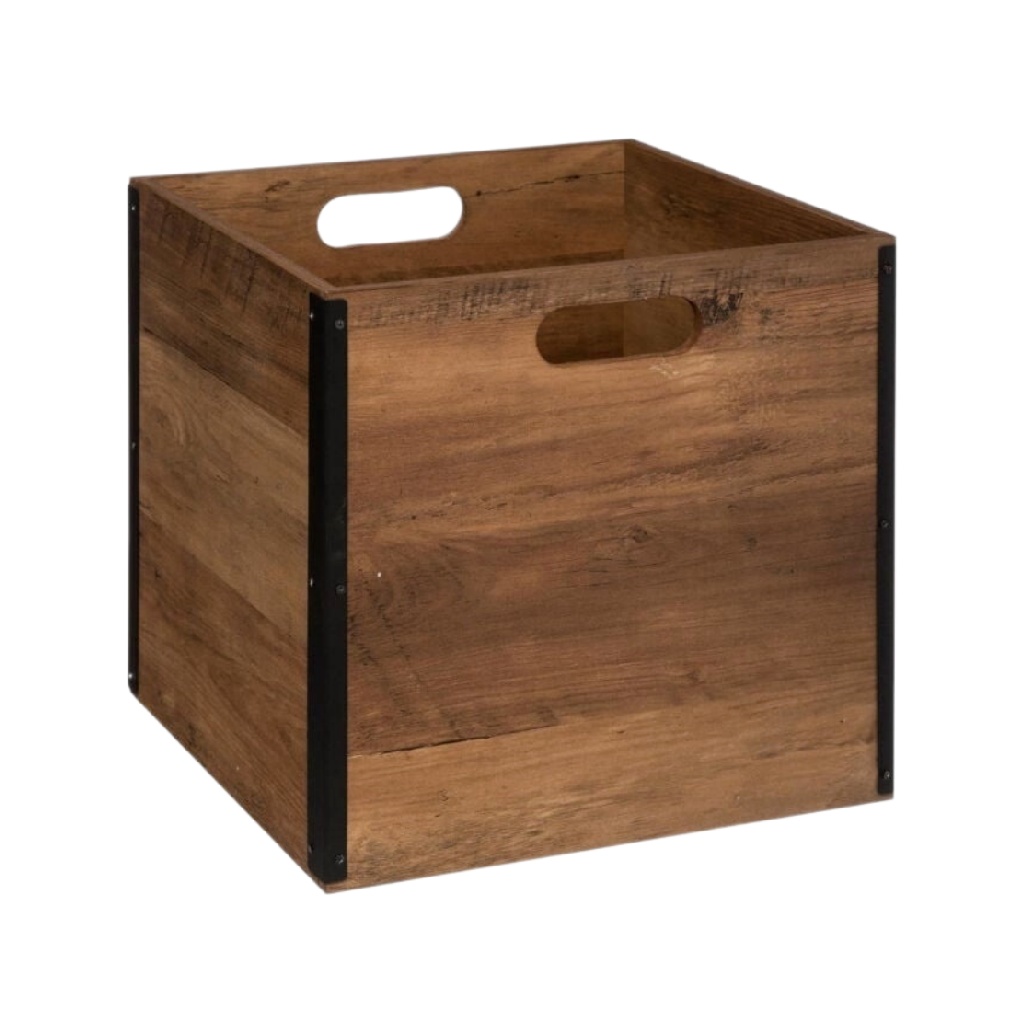 Caisse de rangement en bois avec poignées pour diverses utilisations - 30 x 30 x 30-cadrepur