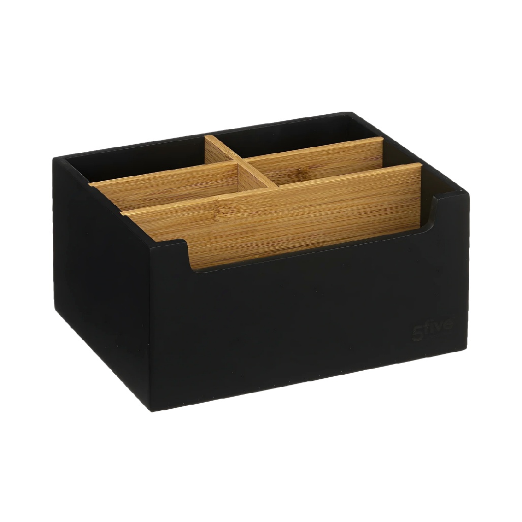 Boîte de rangement avec compartiments en bois et plastique - 20 x 15 x 10-cadrepur