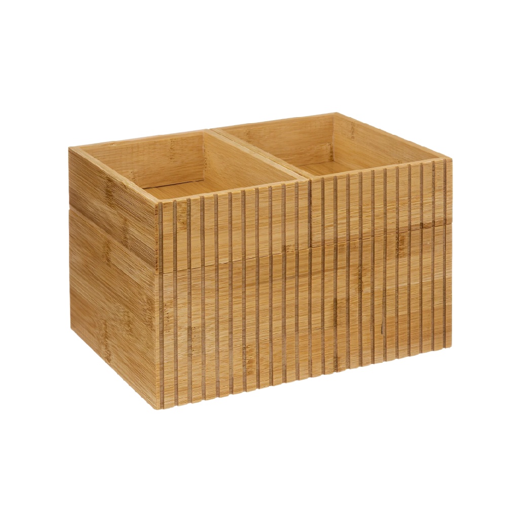 Boîte de rangement en bambou pour organiser des accessoires - 30 x 20 x 15-cadrepur