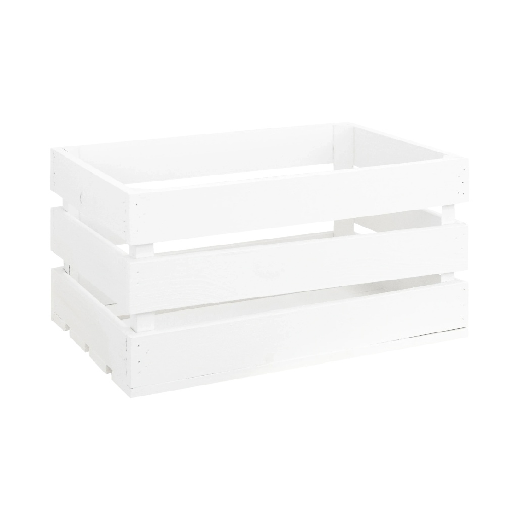 Caisse de rangement en bois blanc pour la maison - 45 x 30 x 20-cadrepur