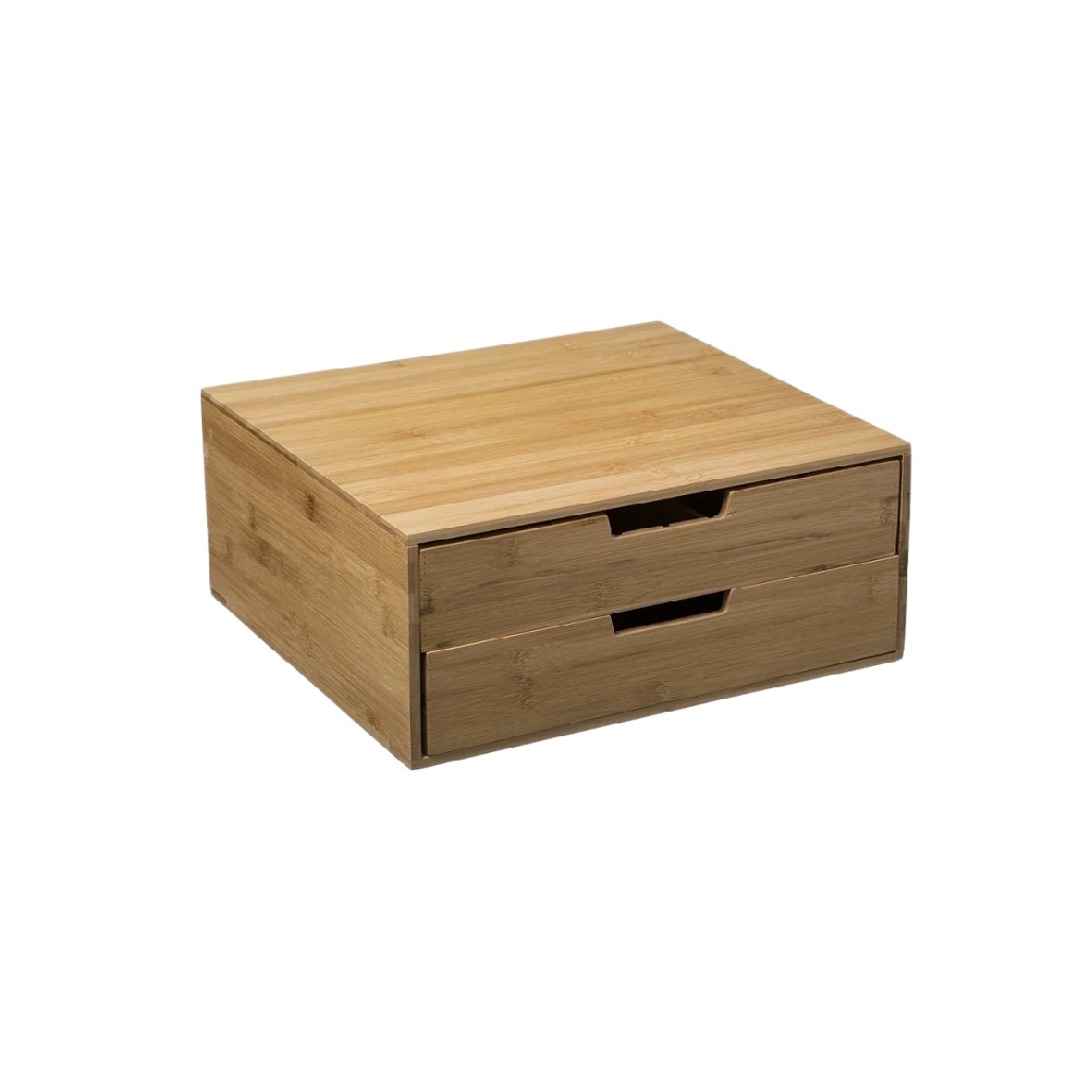 Boîte de rangement avec tiroirs en bambou pour la maison - 40 x 30 x 15-cadrepur