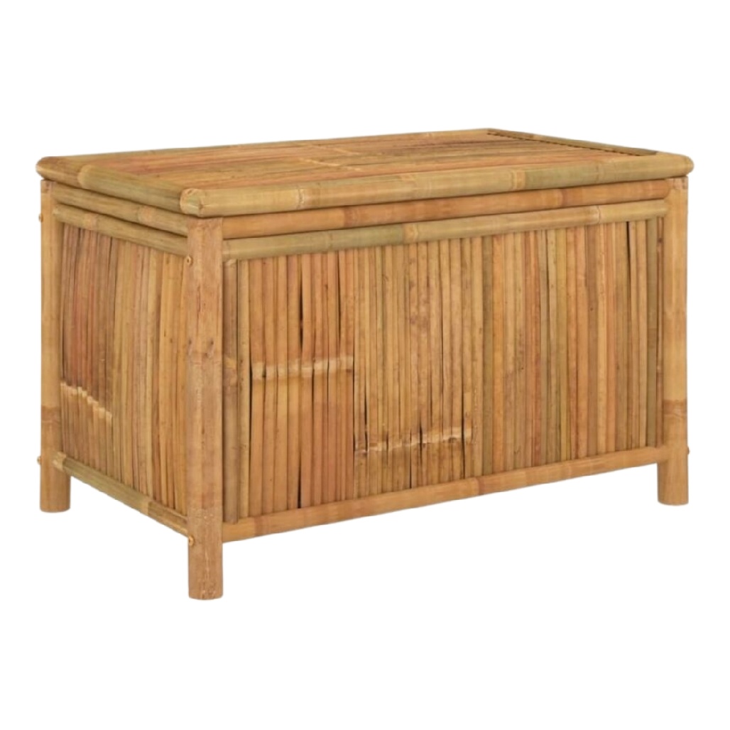 Coffre de rangement en bois de bambou pour extérieur - 80 x 50 x 50-cadrepur