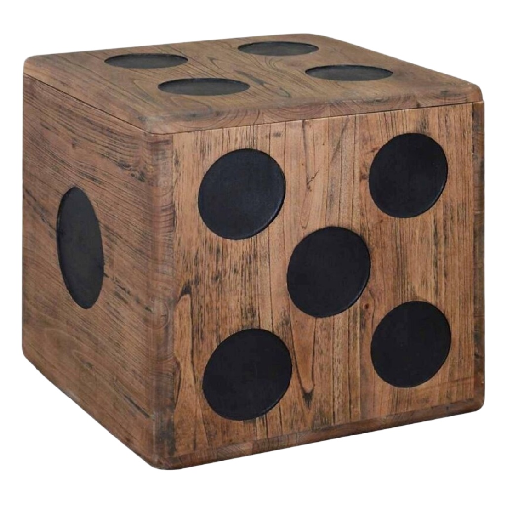 Cube décoratif en bois recyclé pour aménagement intérieur - 40 x 40 x 40-maisonboite