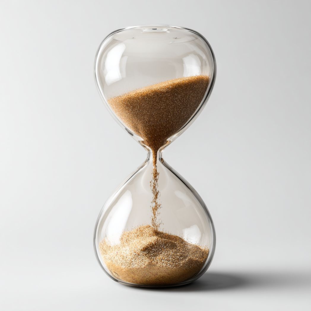 Przezroczysta szklana klepsydra z piaskiem w kolorze złocisto-brązowym-Modivie Home