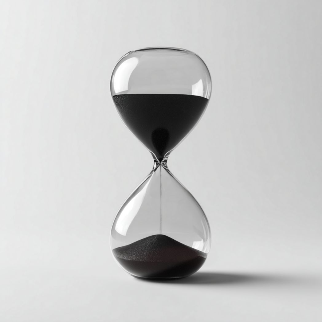 Przezroczysta szklana klepsydra z czarnym piaskiem-Modivie Home