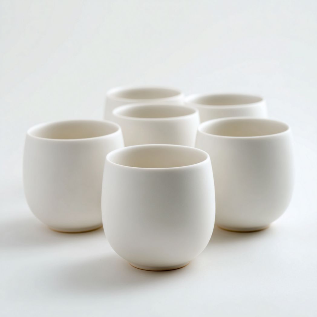 Zestaw 6 matowych białych kubków porcelanowych-Modivie Home