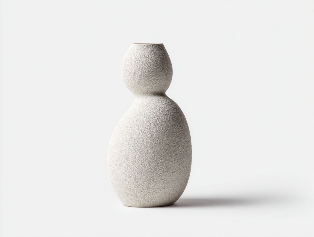 Wazon ceramiczny w kolorze złamanej bieli z popękanym wykończeniem-Modivie Home