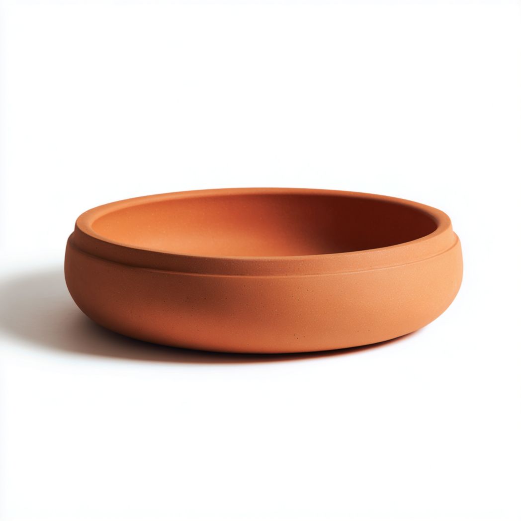 Okrągły talerz na drobiazgi z terakoty, pomarańczowo-brązowy-Modivie Home