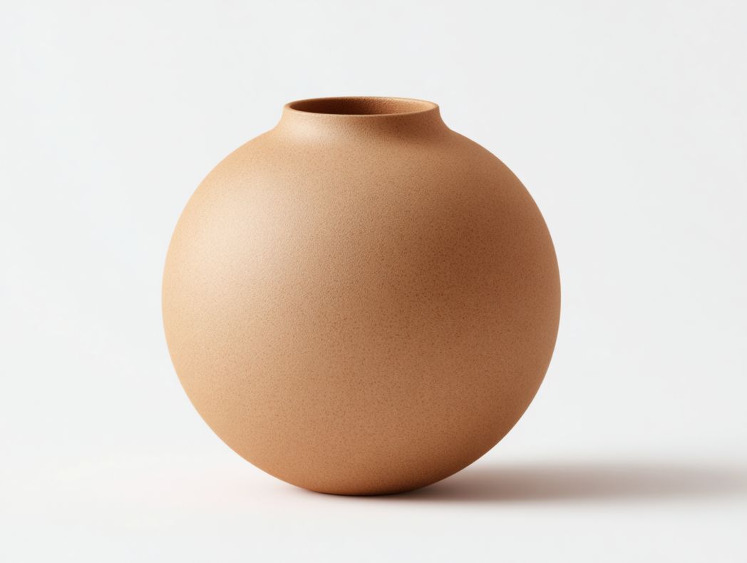 Kulisty wazon z jasnopomarańczowej ceramiki o matowym wykończeniu-Modivie Home