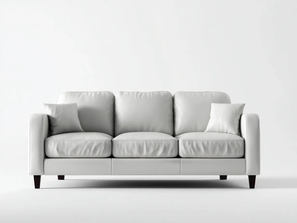 Divani a 3 posti - pelle - 214x90x88 cm - bianco - stile moderno per soggiorno-Homiyard