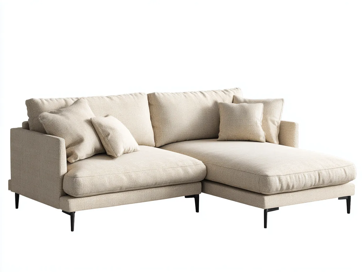 Divano angolare - tessuto - 272x162x84 cm - beige - stile contemporaneo-Homiyard