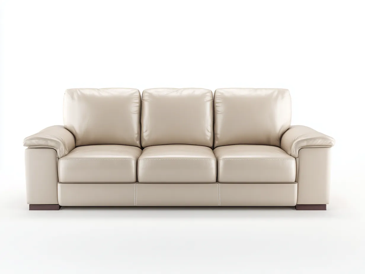 Divani a 3 posti - pelle - 219x94x90 cm - beige - stile moderno per soggiorno-Homiyard