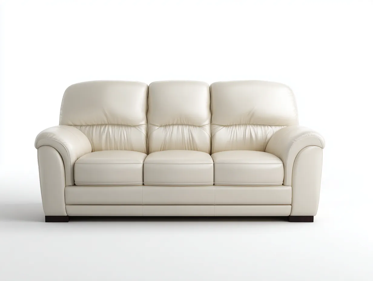 Divani a 3 posti - pelle - 221x95x91 cm - beige - stile classico per soggiorno-Homiyard