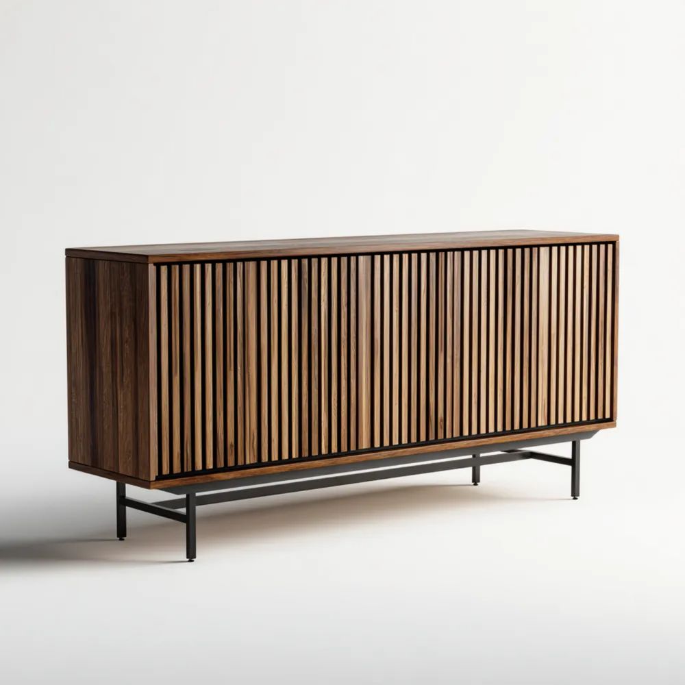 Buffet en bois 180x45x75 cm - Marron - Design moderne-Oakelino