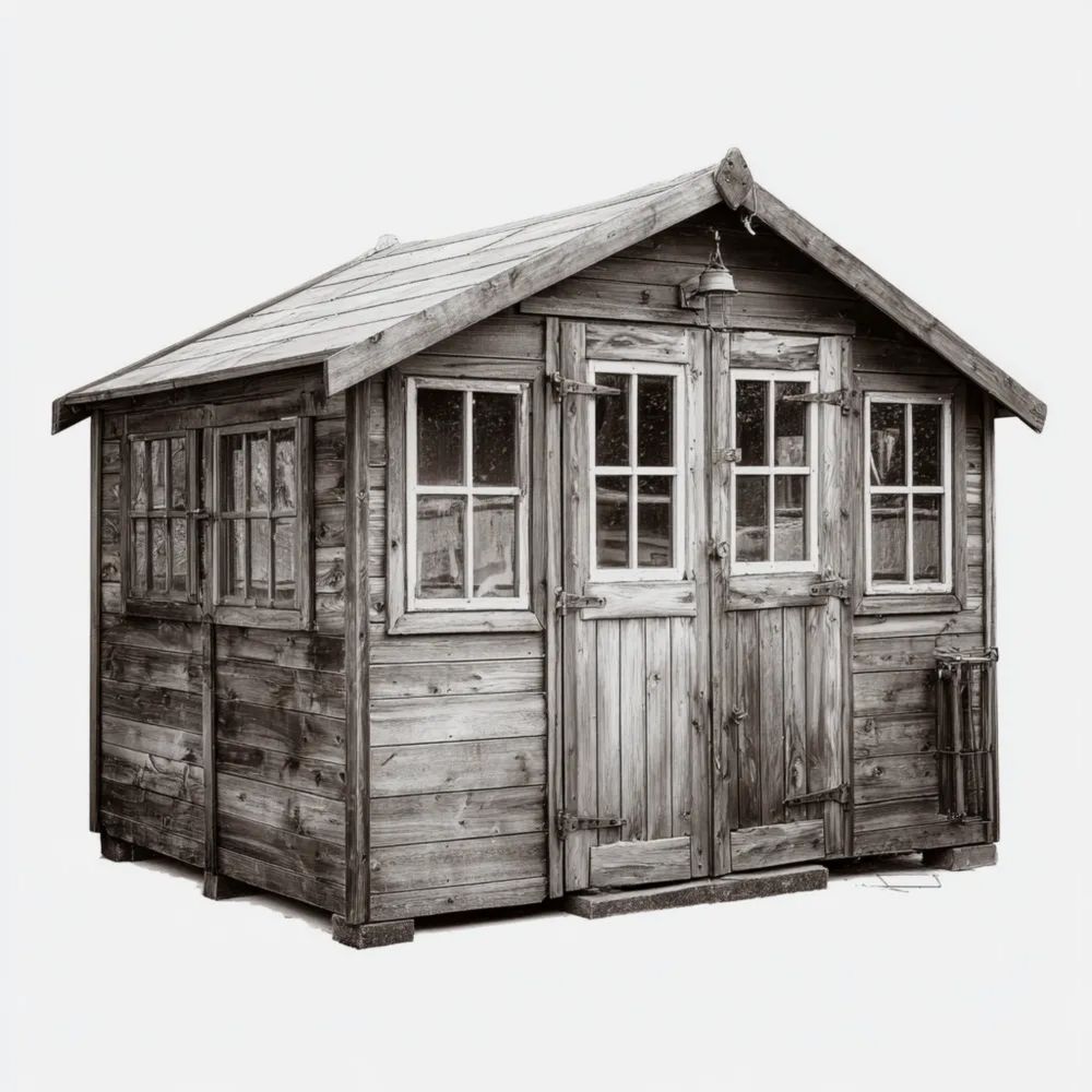 Abri de jardin en bois massif 400x300x250 cm avec fenêtres – Naturel – Style rustique-Oakelino