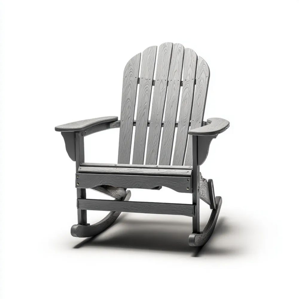 Fauteuil à bascule d'extérieur 60x90x100 cm en Polypropylène Gris – Design Classique-Decoramira