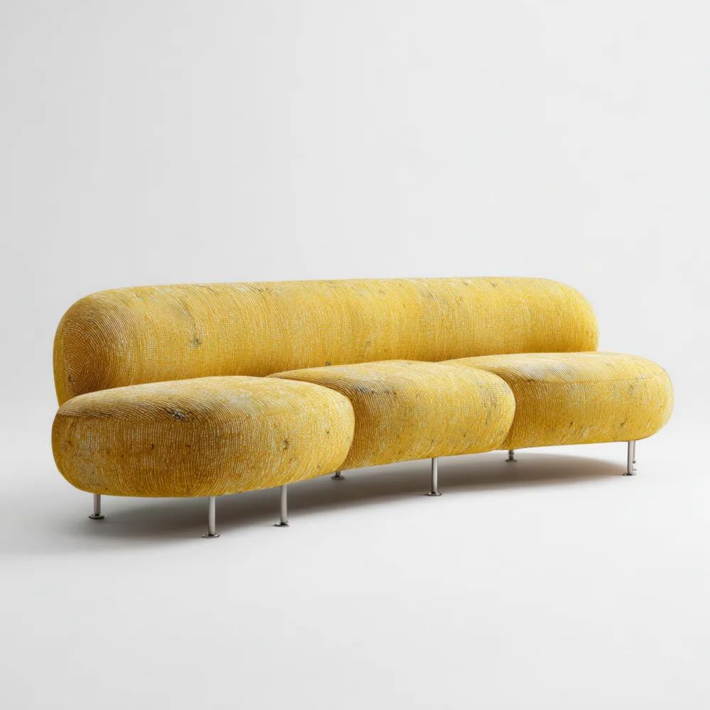 Canapé modulable Tissu 300x90x80 cm - Jaune - Design contemporain