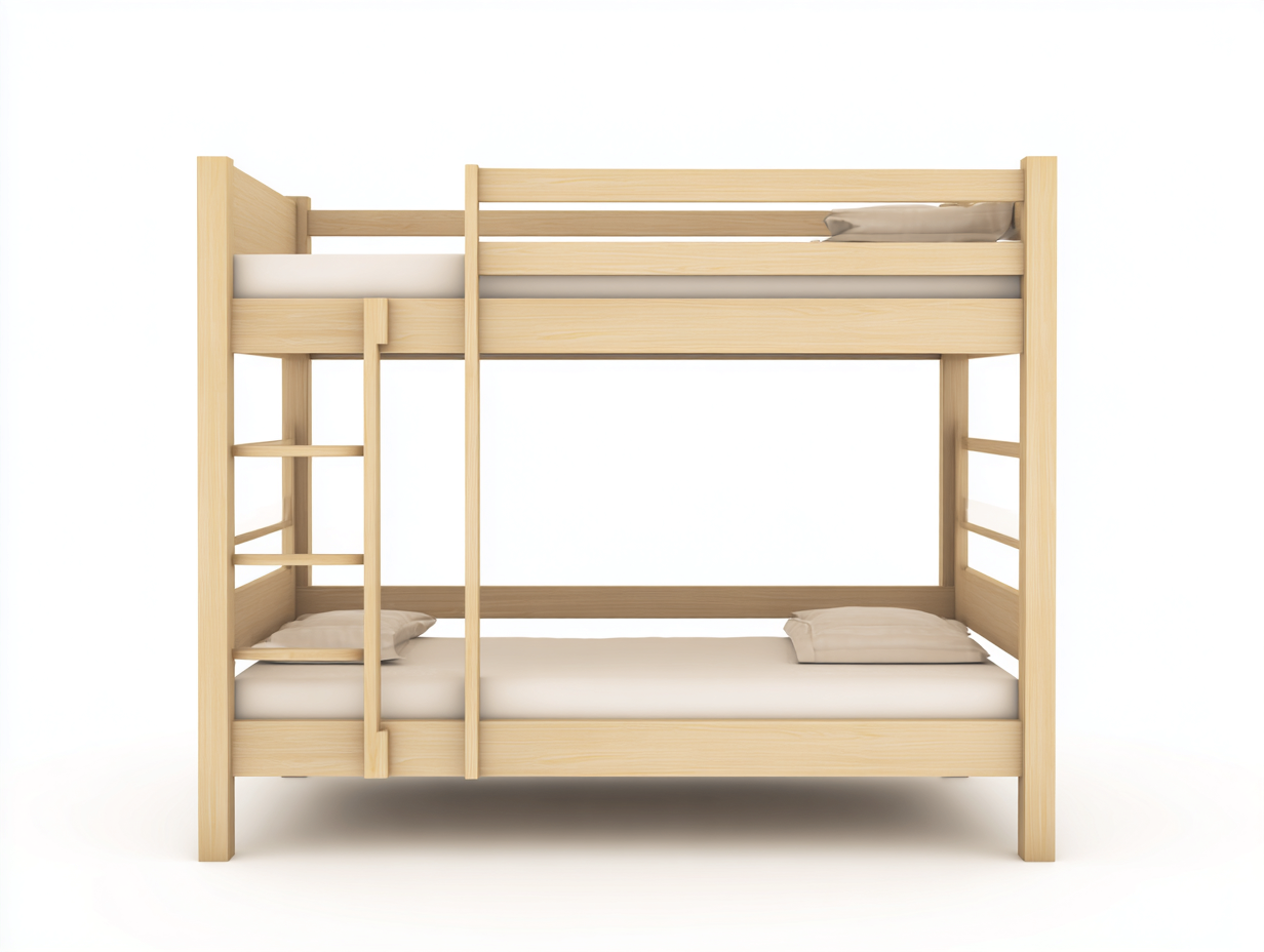 Lits superposés en bois massif 200x90x165 cm - bois clair - design fonctionnel pour chambre-Pinegetbay