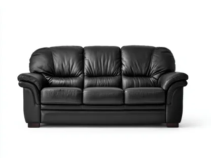 Canapé 3 places en cuir 222x98x86 cm - noir - style confortable pour salon-Pinegetbay