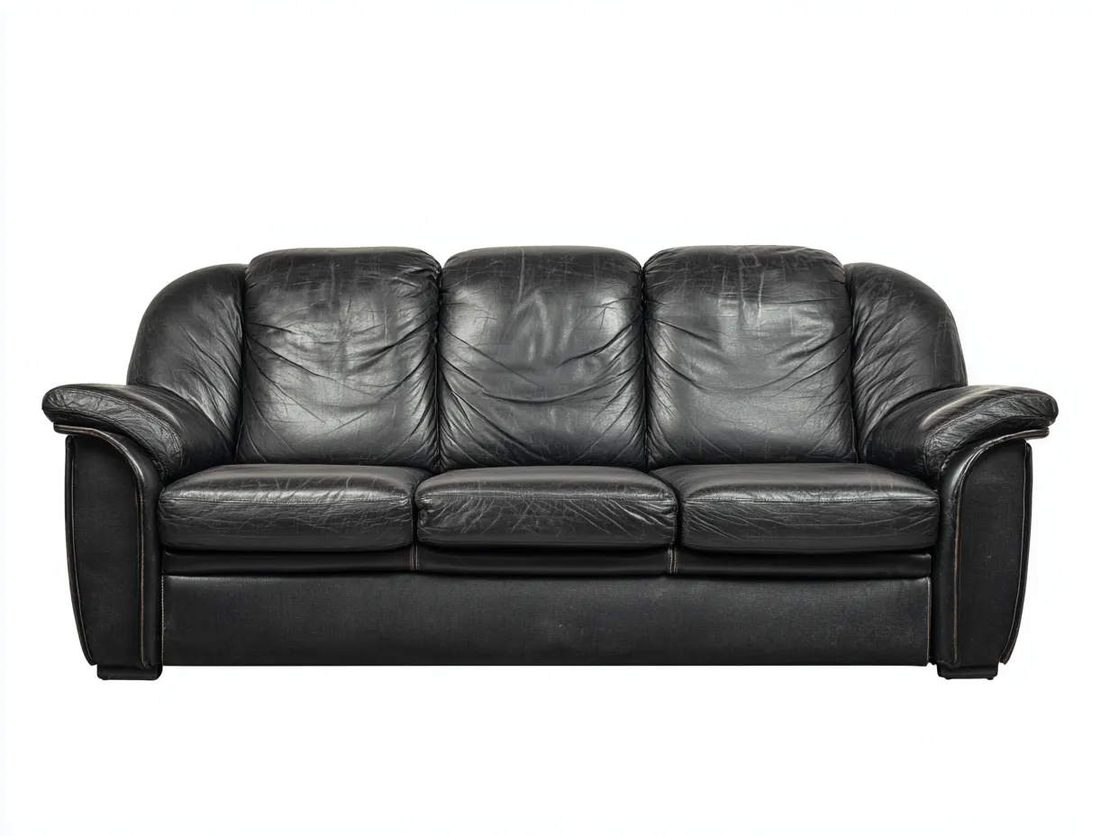 Canapé 3 places en cuir 215x96x82 cm - noir - confort quotidien pour salon-Pinegetbay