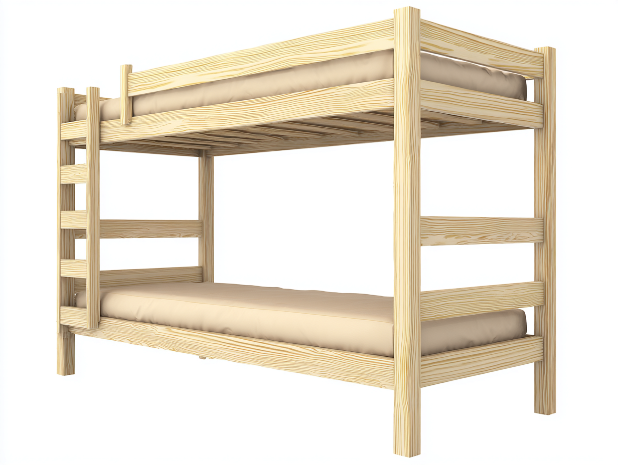 Lits superposés en bois massif 200x90x160 cm - bois clair - design fonctionnel pour chambre-Pinegetbay