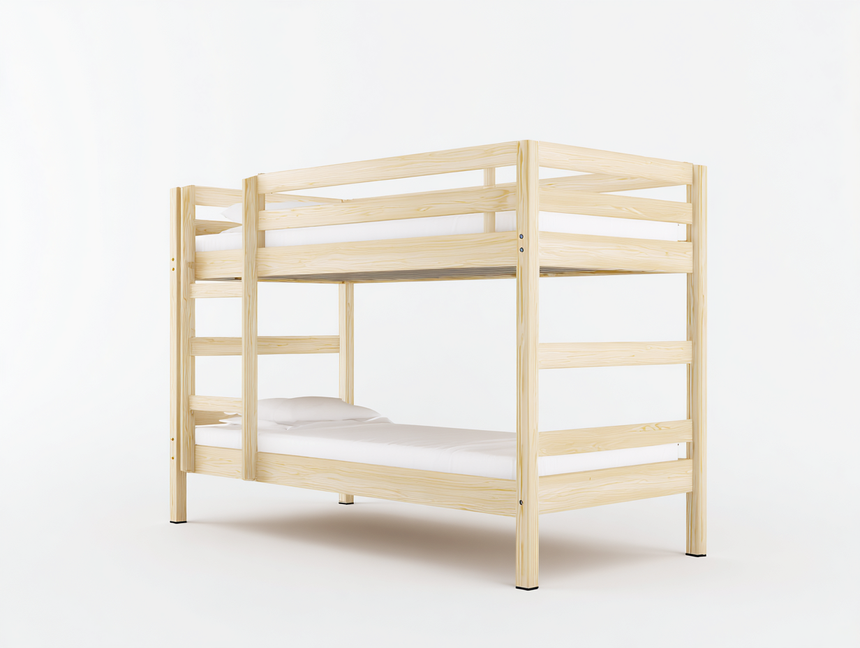 Lits superposés en bois massif 200x90x160 cm - bois clair - design fonctionnel pour chambre-Pinegetbay