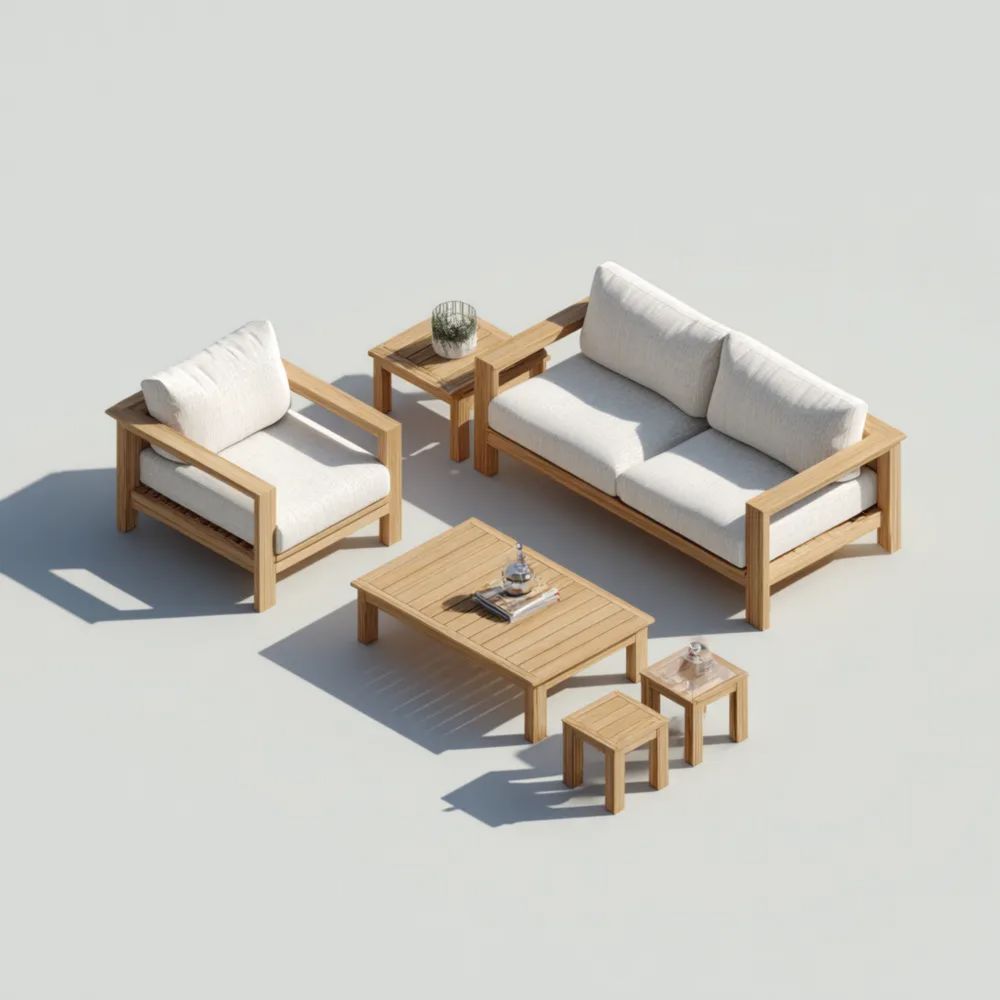 Ensemble de canapé de jardin en bois 140x80x75 cm - Polyvalent et moderne