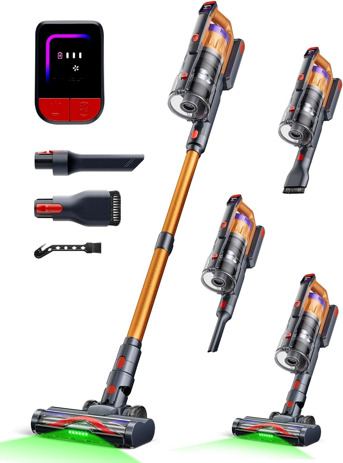 【 2026 newly upgraded】 T350 cordless vacuum features an 8-in-1 lightweight design with up to 45 minutes of runtime and 33Kpa of powerful suction. This rechargeable cordless vacuum is ideal for carpets, tiles, pet hair, and hardwood floors.