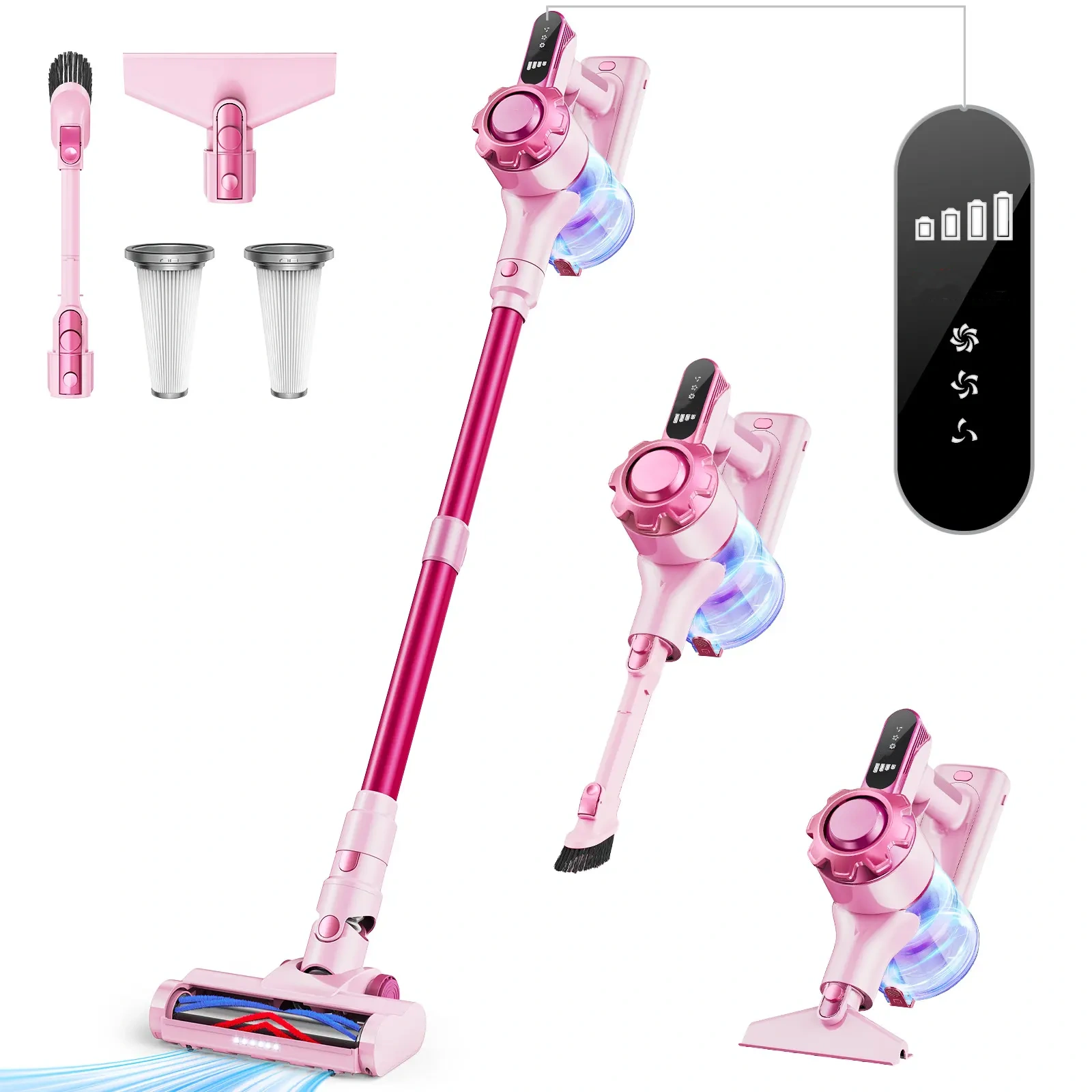【 2026 newly upgraded】 T350 cordless vacuum features an 8-in-1 lightweight design with up to 45 minutes of runtime and 33Kpa of powerful suction. This rechargeable cordless vacuum is ideal for carpets, tiles, pet hair, and hardwood floors.
